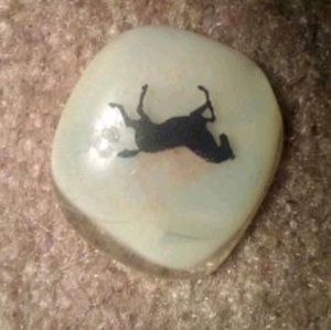Handmade White Glass Horse Worry Stone